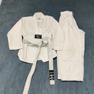 Pine Tree Sangmoosa Taekwondo Uniform Set Unisex 0 White Breathable with Belt